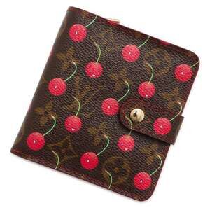 Louis Vuitton Monogram Compact Zip Bi fold Wallet Cherry